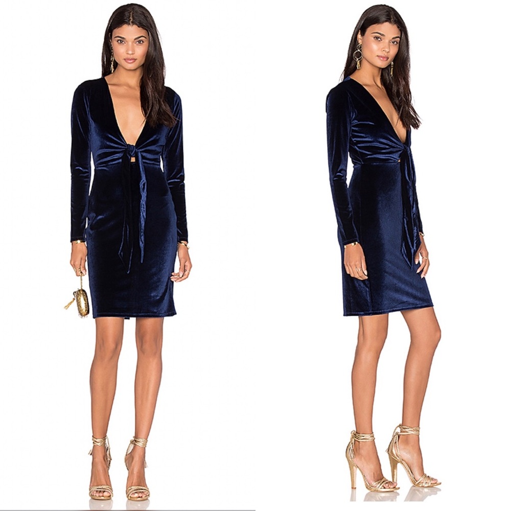 LPA Velvet Dress 18 in Night Blue Medium